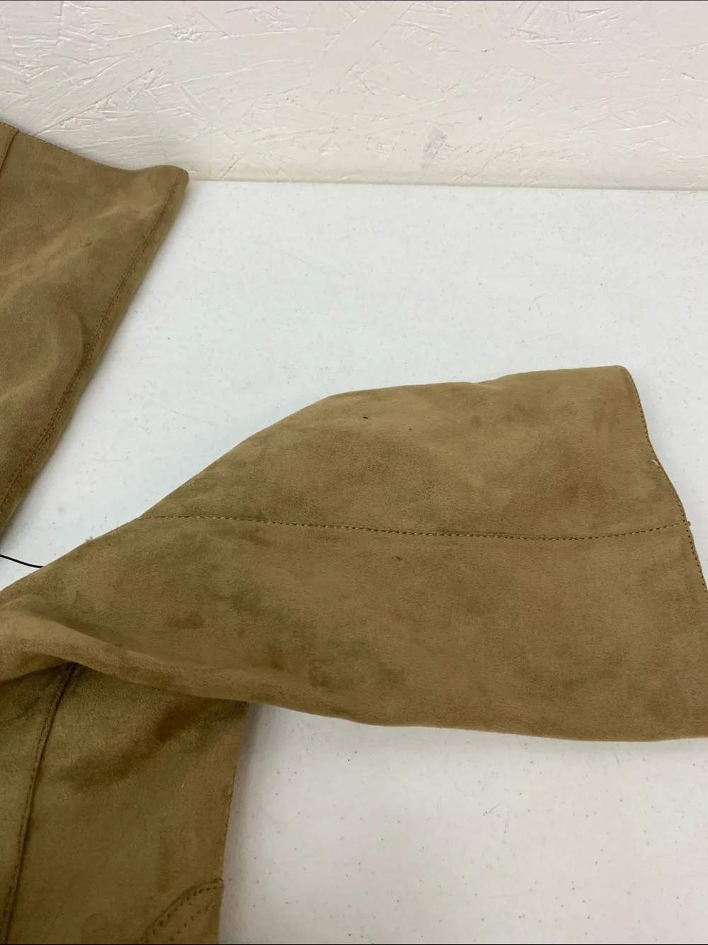 Tall Women's Suede Riding Boots in Tan